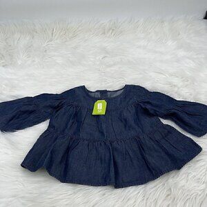 NEW Crazy 8 Chambray Top Girl's Size 3T Ruffle Blue